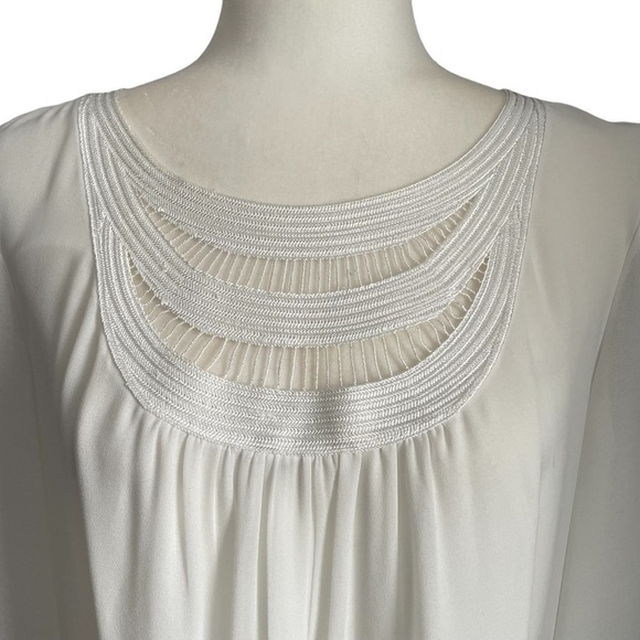 MAX Studio Long Sleeve Blouse White M - Picture 2 of 4